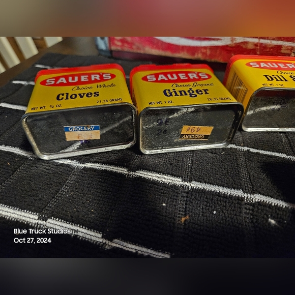 Sauers Sauer's Spices Metal Tins Vintage - Picture 6 of 17